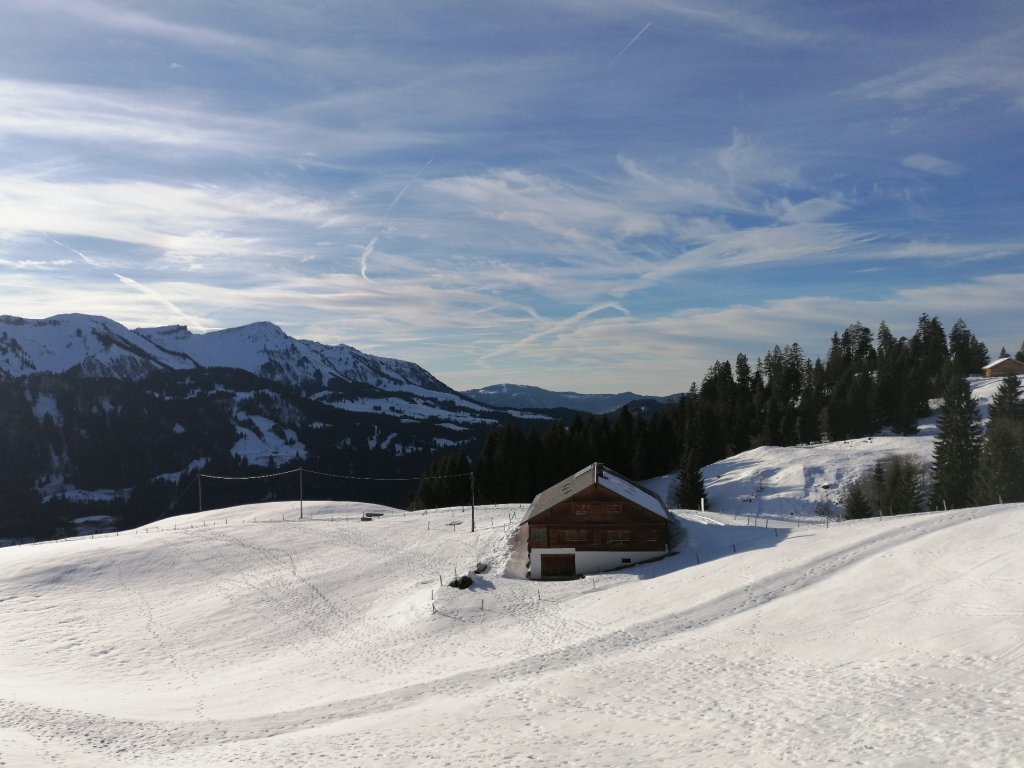 Blick auf die Wildriesalpe im Winter