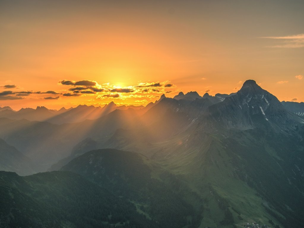 Blick vom Wartherhorn in die Allgäuer Hochalpen