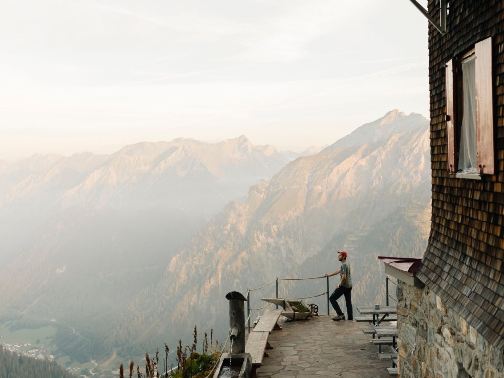 Blick von der Kaltenberghütte ins Klostertal